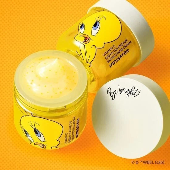 Innisfree TWEETY Vitamin C Green Tea Brightening Cream 50+20ml + Tweety Phone Grip (Limited Edition)