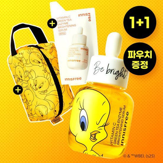 Innisfree Tweety Vitamin C Tone Up Serum 30ml + 30ml + Tweety Pouch (Limited Edition)