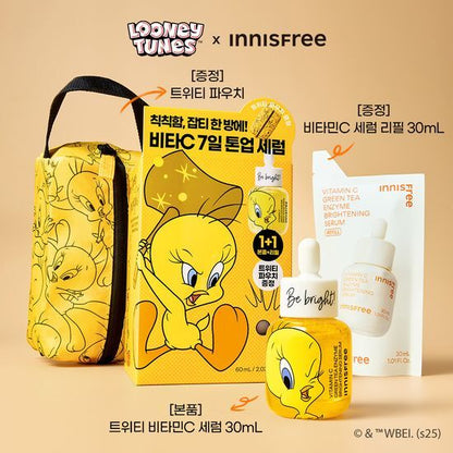 Innisfree Tweety Vitamin C Tone Up Serum 30ml + 30ml + Tweety Pouch (Limited Edition)
