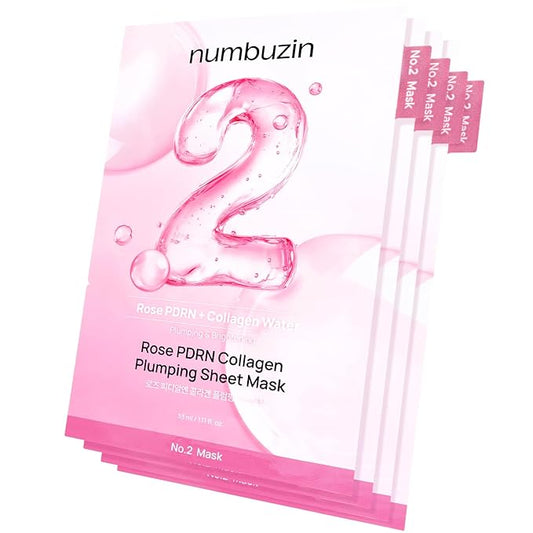 numbuzin No.2 Rose PDRN Collagen Plumping Sheet Mask – 5pcs